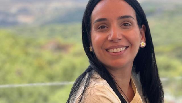 A lady smiling